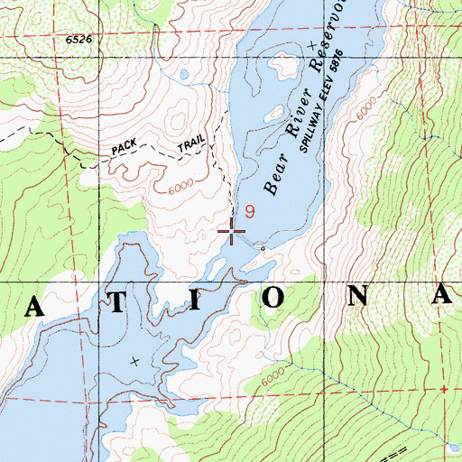 Topographic Map of Bear River 97-061 Dam, CA