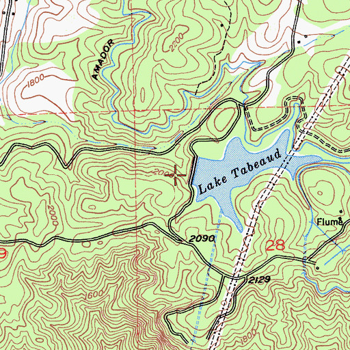Topographic Map of Lake Tabeaud 97-067 Dam, CA
