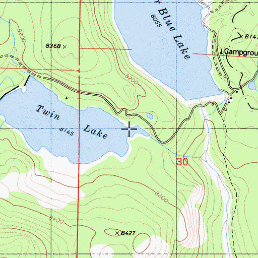 Topographic Map of Twin Lakes 97-069 Dam, CA