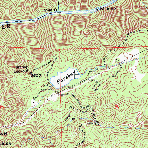 Topographic Map of Stanislaus Forebay 97-083 Dam, CA