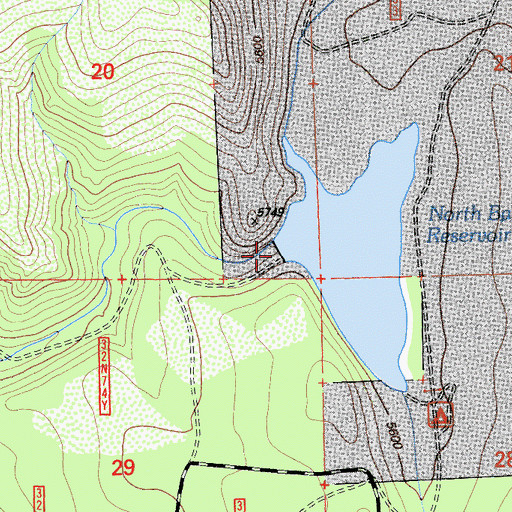 Topographic Map of North Battle Creek 97-096 Dam, CA