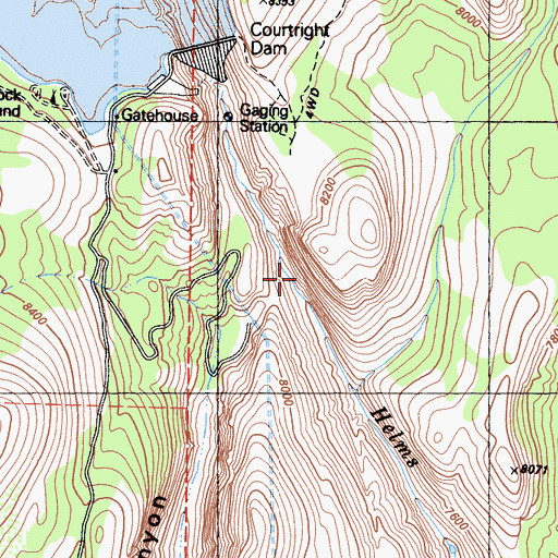 Topographic Map of Courtwright 97-119 Dam, CA