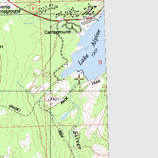 Topographic Map of Alpine 99-000 Dam, CA