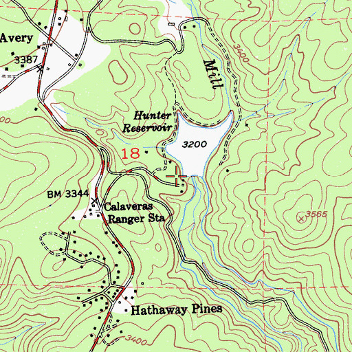 Topographic Map of Hunters 99-002 Dam, CA