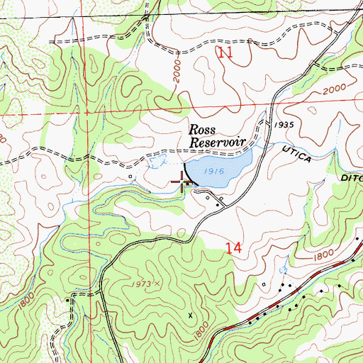 Topographic Map of Ross 99-003 Dam, CA