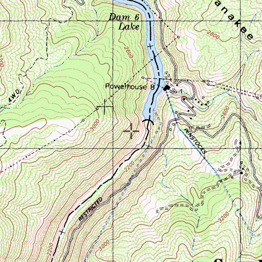 Topographic Map of Big Creek Number 6 104-006 Dam, CA