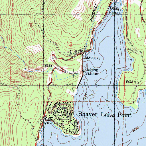 Topographic Map of Shaver Lake 104-018 Dam, CA