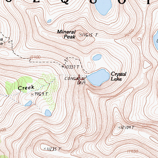 Topographic Map of Crystal Lake 104-019 Dam, CA