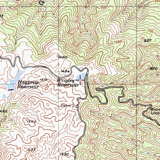 Topographic Map of Wrigley Reservoir 104-026 Dam, CA