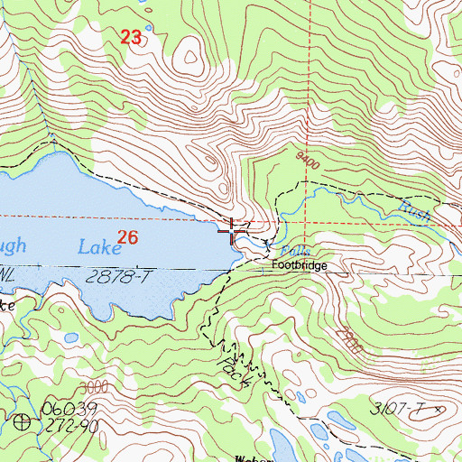 Topographic Map of Rush Creek Meadow 104-034 Dam, CA