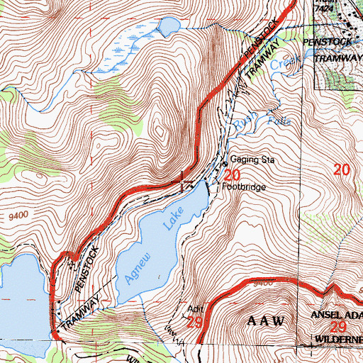 Topographic Map of Agnew Lake 104-038 Dam, CA