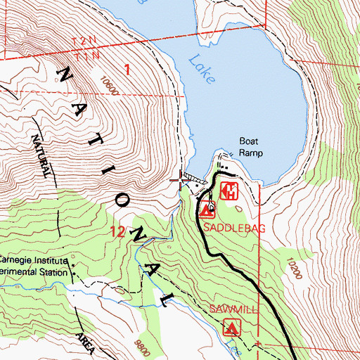 Topographic Map of Saddlebag 104-039 Dam, CA