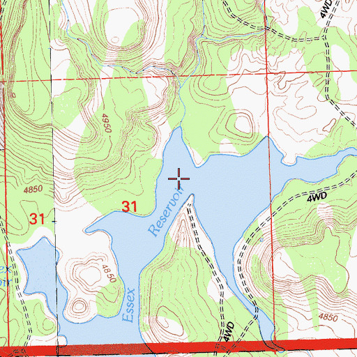 Topographic Map of Essex Reservoir, CA