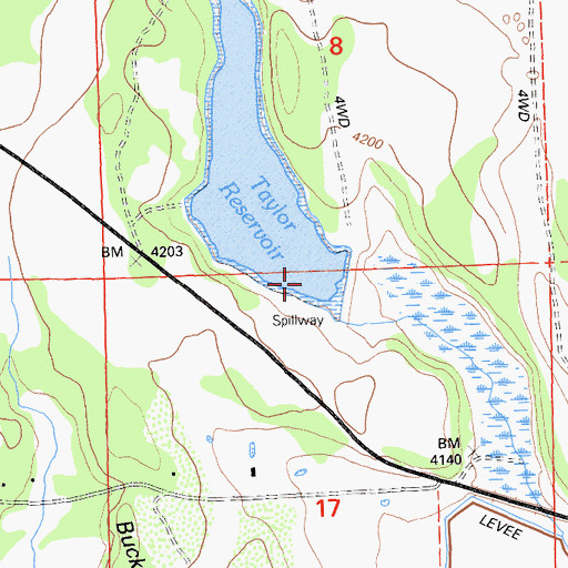 Topographic Map of Taylor Creek Number 1 114 Dam, CA
