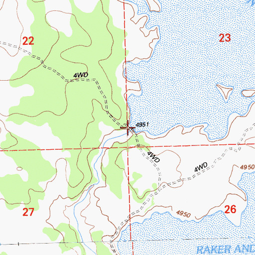 Topographic Map of Big Dobe North 129 Dam, CA