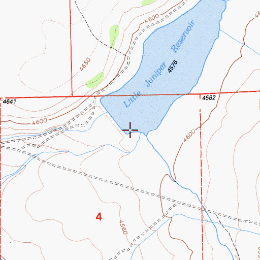 Topographic Map of Little Juniper 136 Dam, CA
