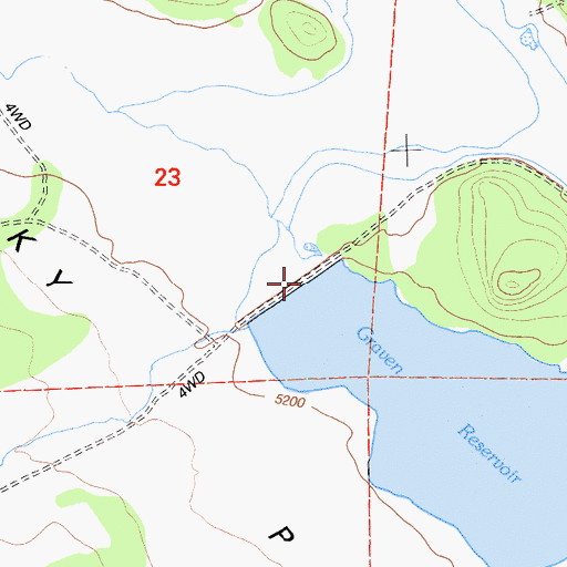 Topographic Map of Graven 136-002 Dam, CA