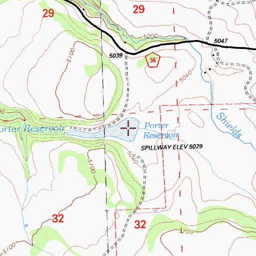 Topographic Map of Plum Canyon 139 Dam, CA