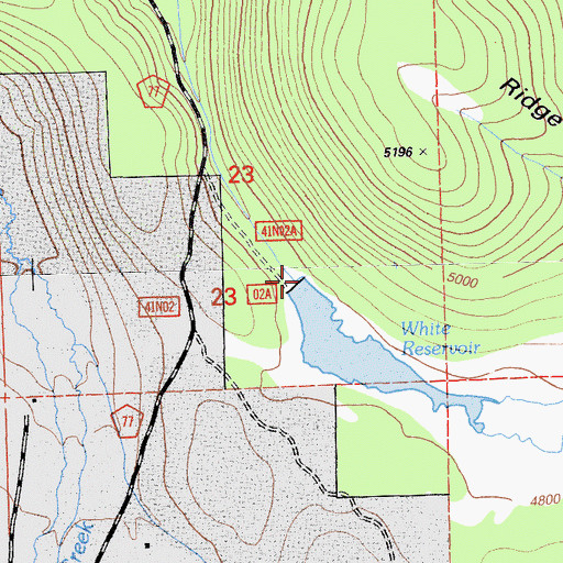 Topographic Map of White 151 Dam, CA