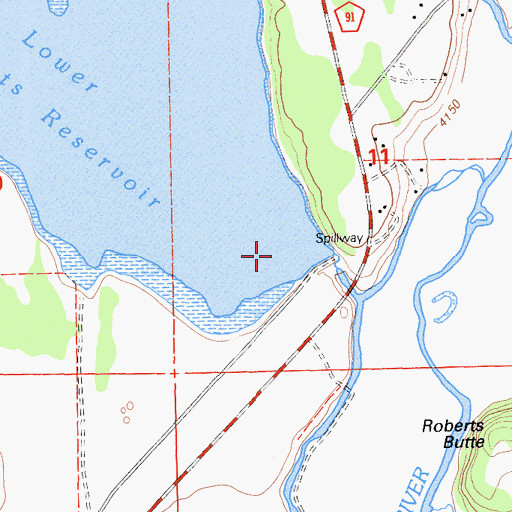 Topographic Map of Roberts 157-002 Dam, CA