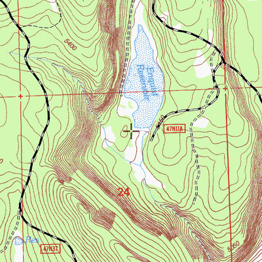 Topographic Map of Enquist 158 Dam, CA