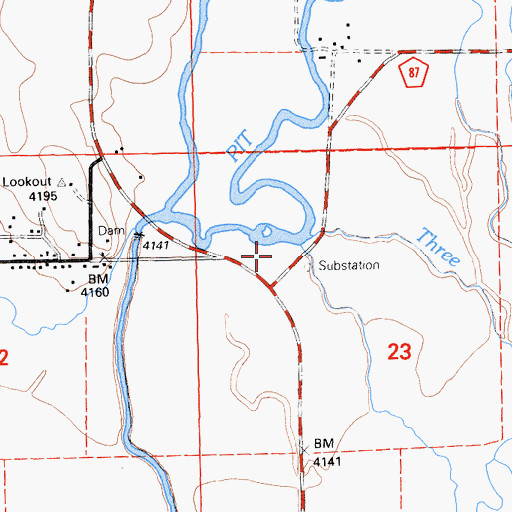 Topographic Map of Lookout 164 Dam, CA