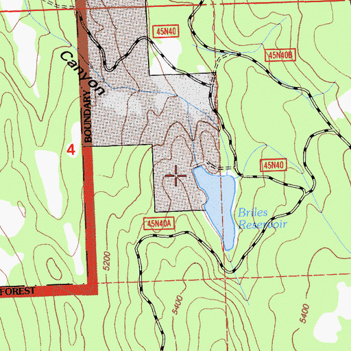 Topographic Map of Thomas Briles 171 Dam, CA