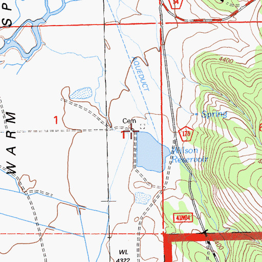 Topographic Map of Carpenter Wilson 172-002 Dam, CA
