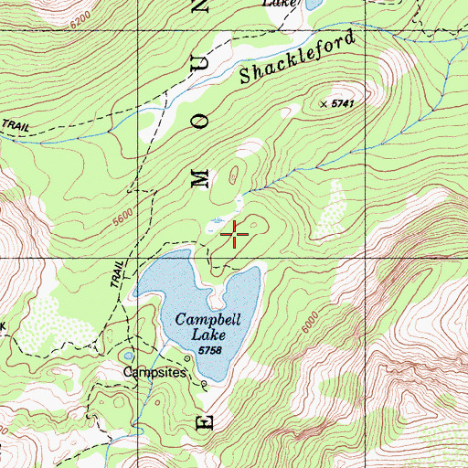 Topographic Map of Campbell Lake 180 Dam, CA