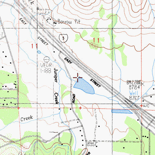 Topographic Map of Pruett 184 Dam, CA