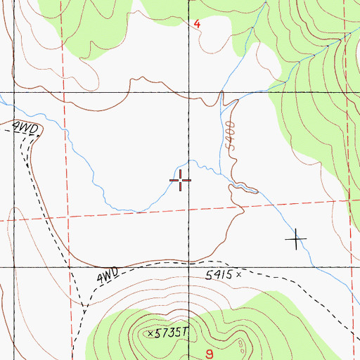 Topographic Map of Red Rock Number 3 230-003 Dam, CA