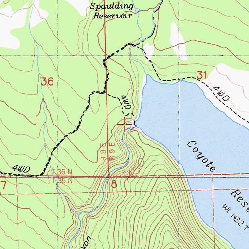 Topographic Map of Coyote Flat 233 Dam, CA
