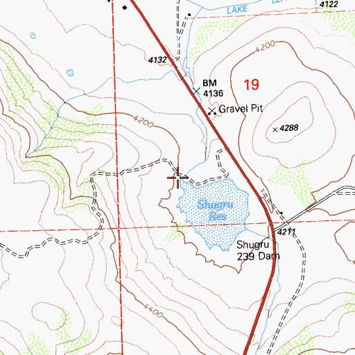 Topographic Map of Shugru 239 Dam, CA