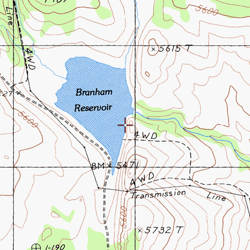Topographic Map of Branham Flat 249-003 Dam, CA