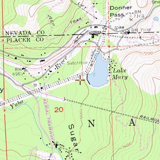 Topographic Map of Lake Mary 311-003 Dam, CA