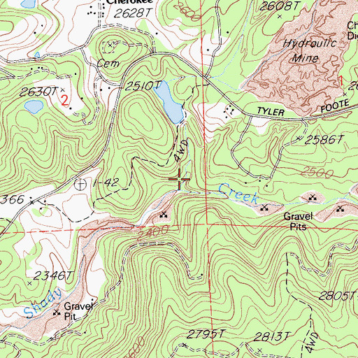 Topographic Map of Bellett 317 Dam, CA