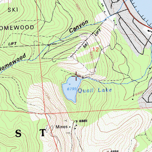 Topographic Map of Quail Lake 326 Dam, CA