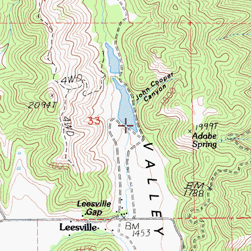 Topographic Map of Rees Jones 361 Dam, CA
