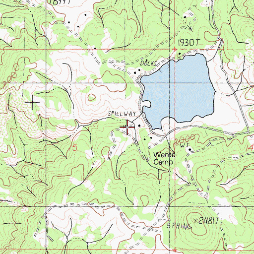 Topographic Map of Scout Lake 389 Dam, CA