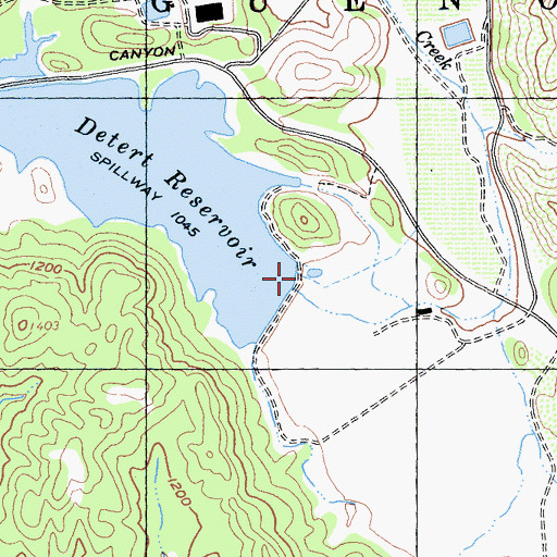 Topographic Map of Detert Lake 392 Dam, CA
