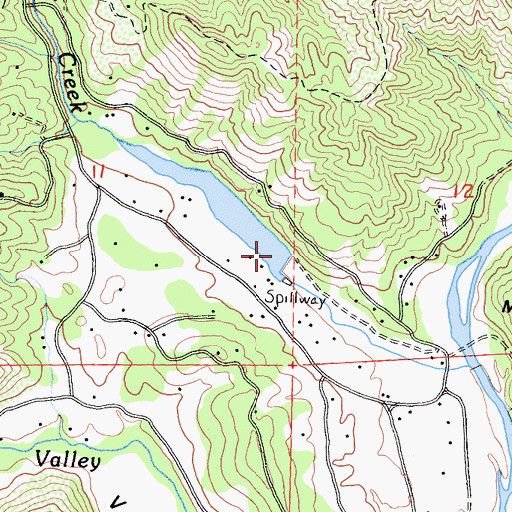 Topographic Map of Spring Valley 396 Dam, CA