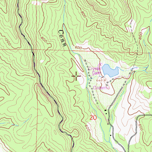 Topographic Map of Crystal 410 Dam, CA