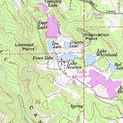 Topographic Map of Newton 413 Dam, CA