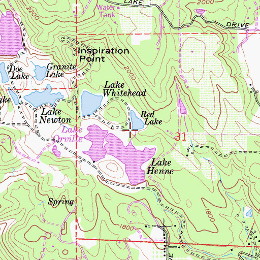 Topographic Map of Red Lake 413-002 Dam, CA