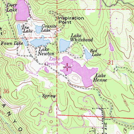 Topographic Map of Orville 413-006 Dam, CA