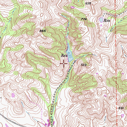 Topographic Map of Scotts Canyon 417 Dam, CA