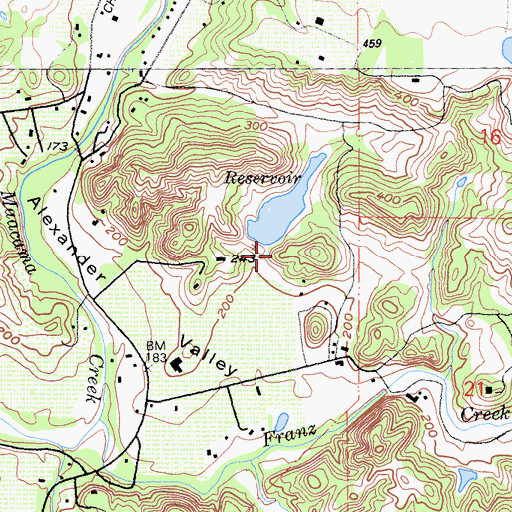 Topographic Map of Axell 421 Dam, CA