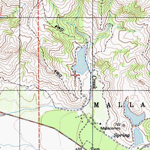 Topographic Map of Mallacomes 428 Dam, CA