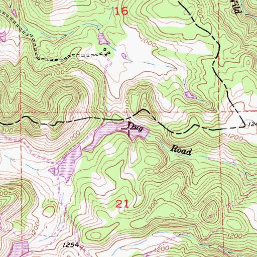 Topographic Map of Green Valley Lake 447 Dam, CA