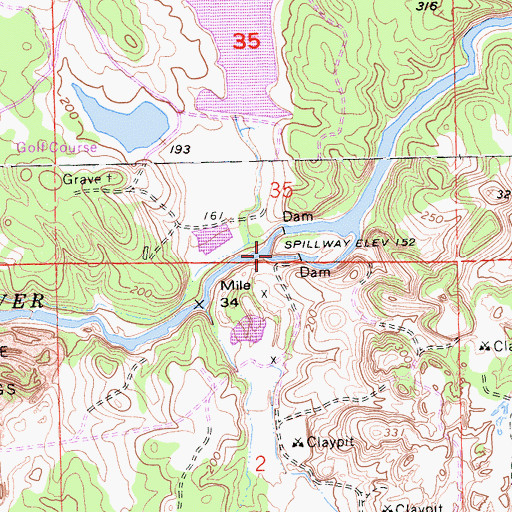 Topographic Map of Granlees 451 Dam, CA